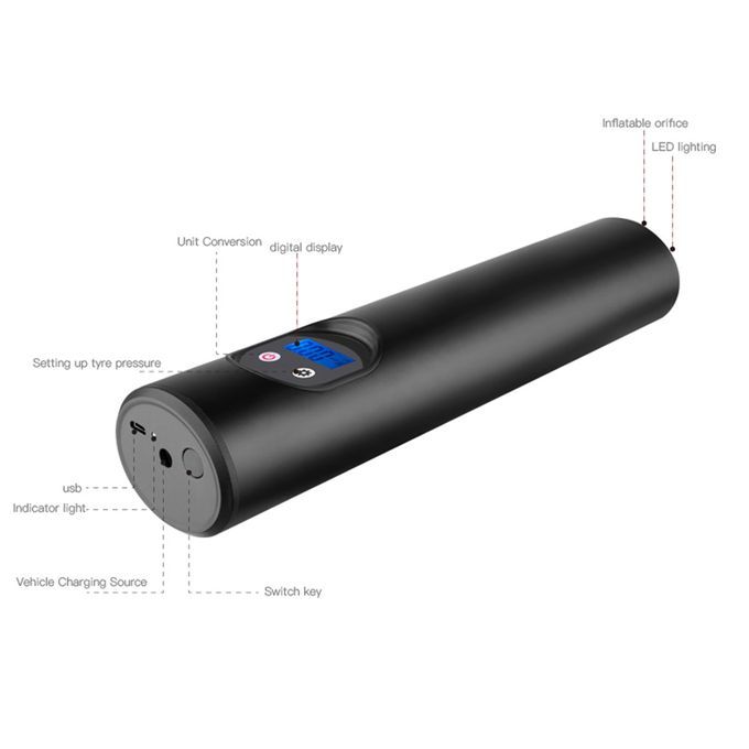 Portable Cordless Tire Inflator Automatic Handheld Vehicle