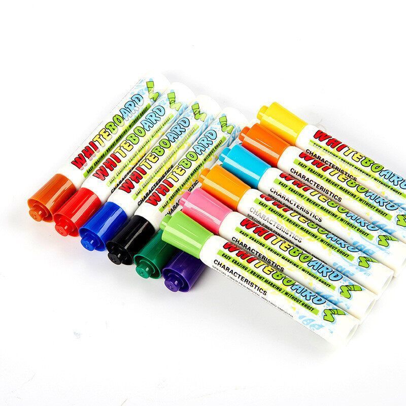 12Pcs White Board Maker Pen Erasable Whiteboard Marker Chalk Office School Supplies
