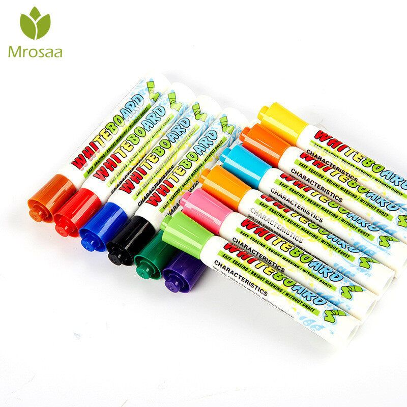 12Pcs White Board Maker Pen Erasable Whiteboard Marker Chalk Office School Supplies