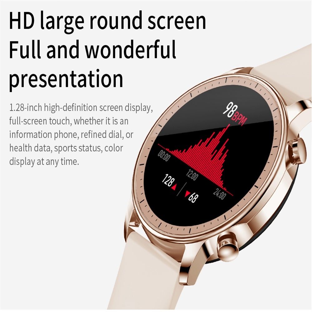 V23 1.28inch IPS Color Screen Smart Watch IP67 Waterproof,Support Heart Rate Monitoring/Blood Pressure Monitoring/Blood Oxygen Monitoring/Sleep Monitoring(Black)