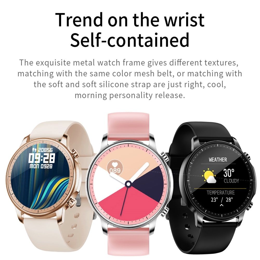 V23 1.28inch IPS Color Screen Smart Watch IP67 Waterproof,Support Heart Rate Monitoring/Blood Pressure Monitoring/Blood Oxygen Monitoring/Sleep Monitoring(Black)