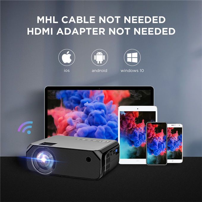 Max 250 "HD Large Screen TV Projector 1080P Proyector Home Theater 3D WiFi Media Player