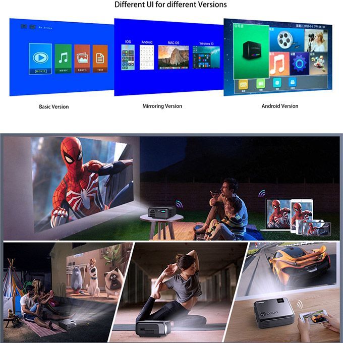 Max 250 "HD Large Screen TV Projector 1080P Proyector Home Theater 3D WiFi Media Player