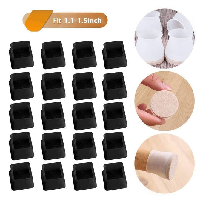 20Pcs Silicone Slider Chair Leg Protector Hardwood B Small Square