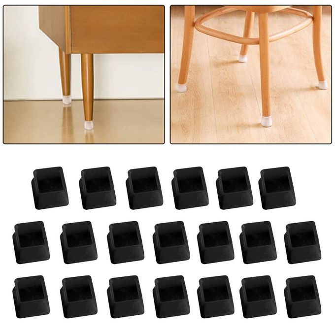 20Pcs Silicone Slider Chair Leg Protector Hardwood B Small Square