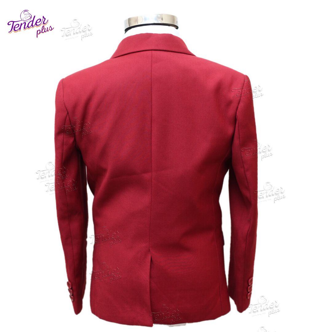 Boys 4Pcs Wine Suit Setm(Suit+White Shirt )