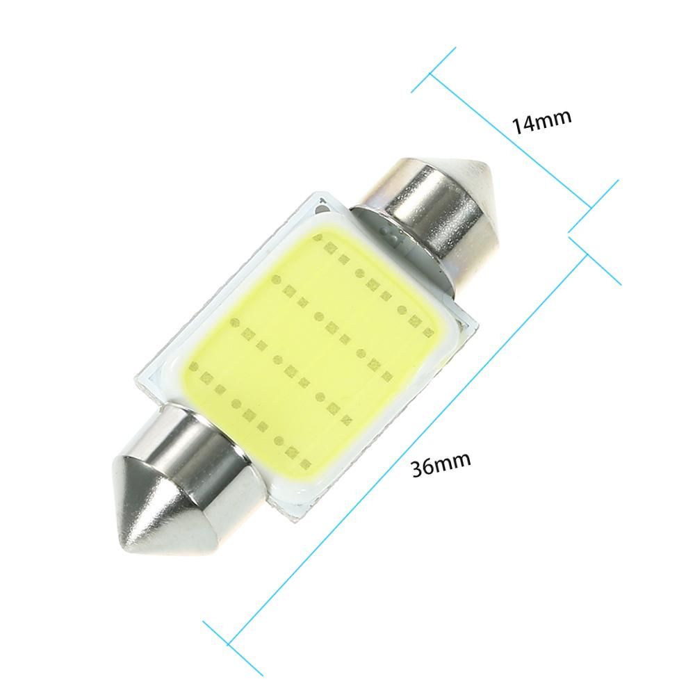 10Pcs Festoon 36mm C5W  COB LED White Interior SMD Bulb Car Light Source Dome Reading Lamp
