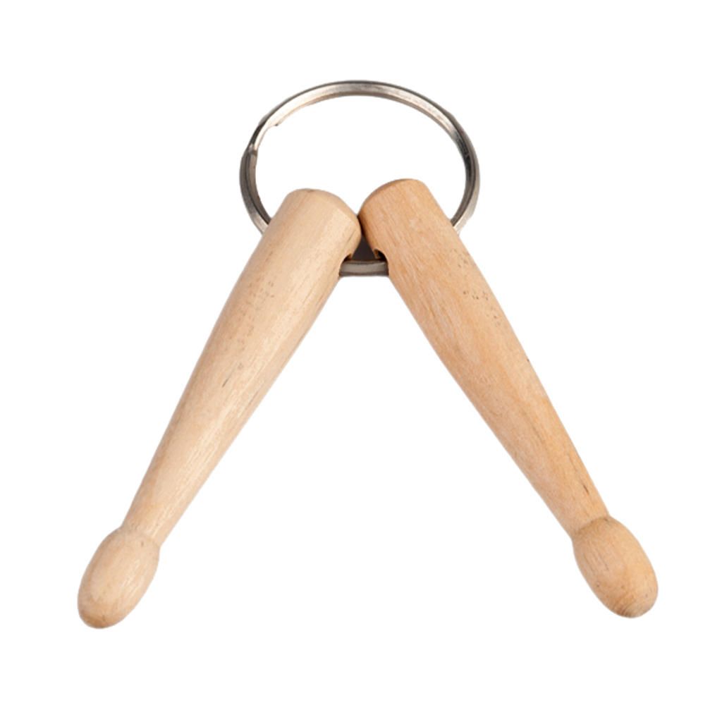 Mini Percussion Instrument Wooden Drum Sticks Keychain With 2