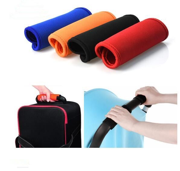 2 PCS Comfortable Neoprene Luggage Handle Wrap Grip Baby Universal Stroller Grip Protective Cover For Travel Bag Luggage Suitcase Universal Orange
