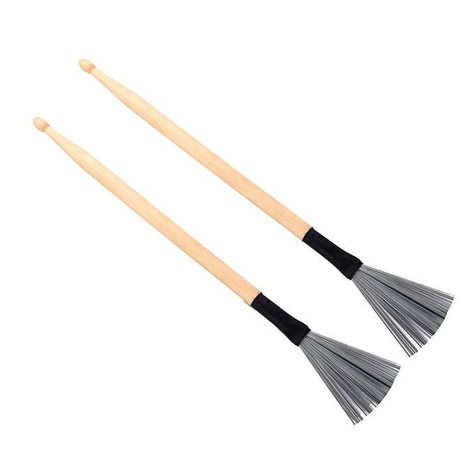 1 Pair Double Heads Short Drum Wire Brushes Drumsticks Mallets 368mm