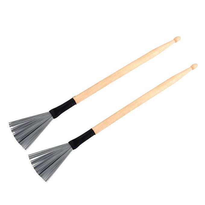 1 Pair Double Heads Short Drum Wire Brushes Drumsticks Mallets 368mm