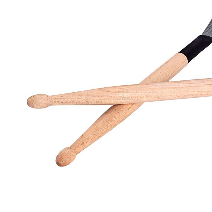 1 Pair Double Heads Short Drum Wire Brushes Drumsticks Mallets 368mm