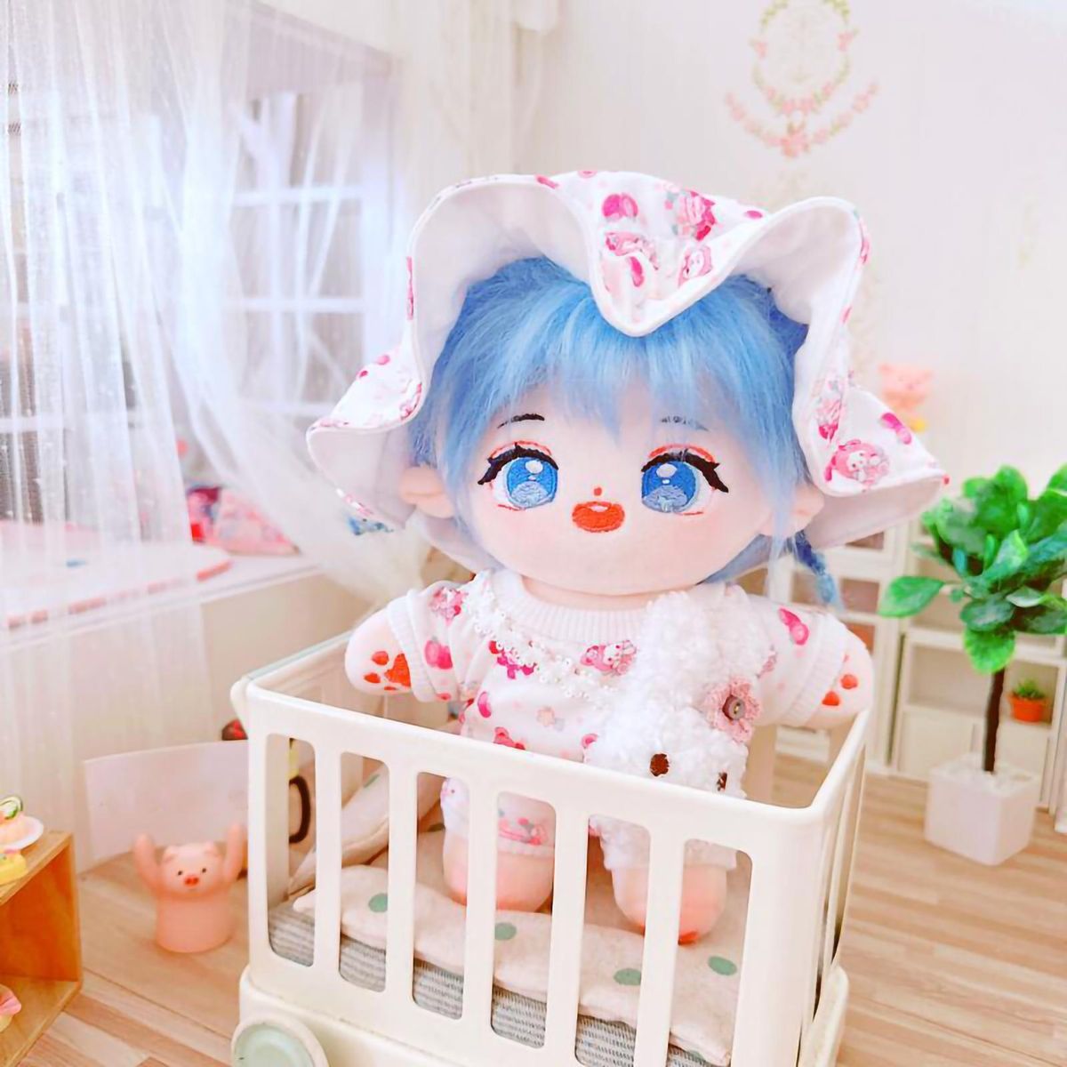 1 Set Doll Jumpsuit Dot Printed Bodysuit 20cm Cotton Doll Clothing Pink