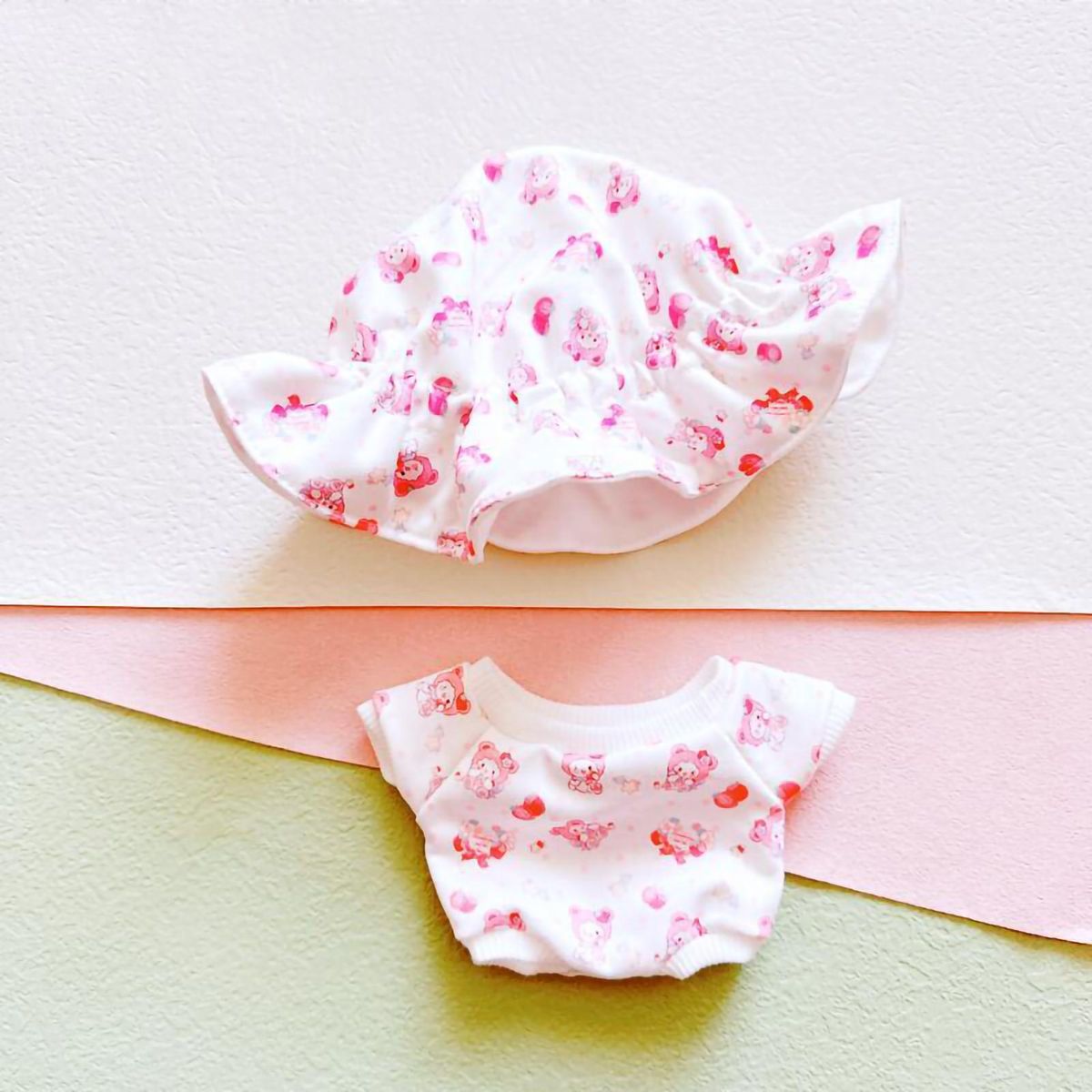 1 Set Doll Jumpsuit Dot Printed Bodysuit 20cm Cotton Doll Clothing Pink
