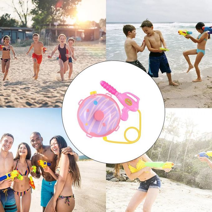 Water Blaster Water Squirt Toy Donut Shape Summer Bea H Drifting Toy-pink-19*22CM