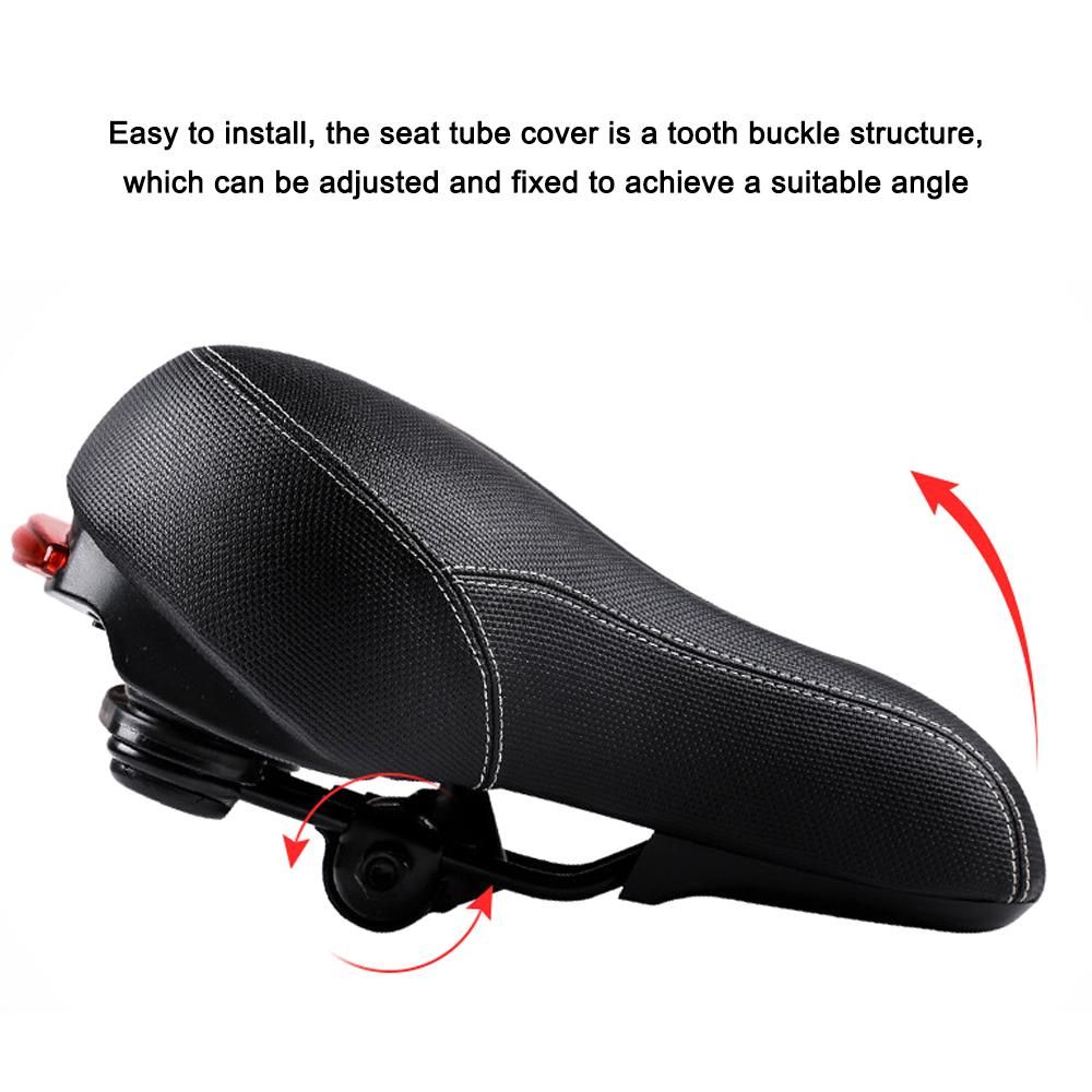 Bike Seat with Taillight Bicycle Saddle Dual Shock Absorbing Cushion Comfortable & Breathable for MTB Mountain Road Bike