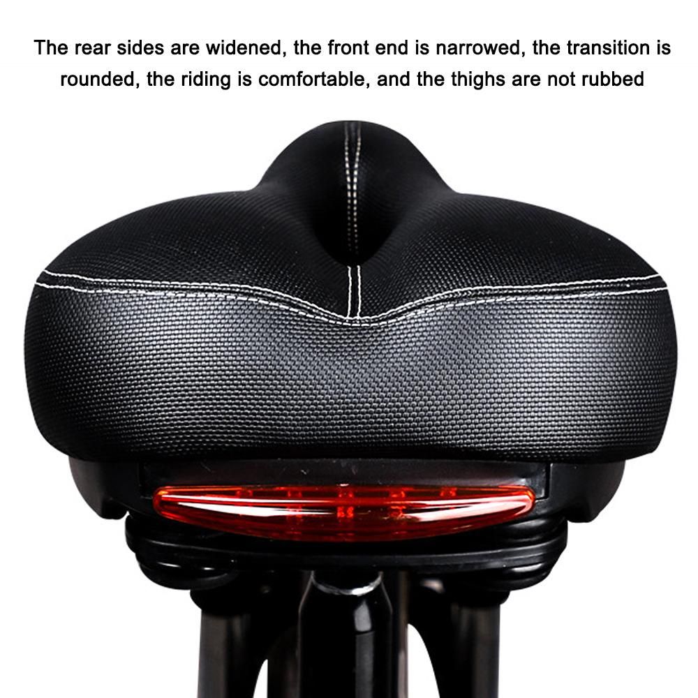 Bike Seat with Taillight Bicycle Saddle Dual Shock Absorbing Cushion Comfortable & Breathable for MTB Mountain Road Bike