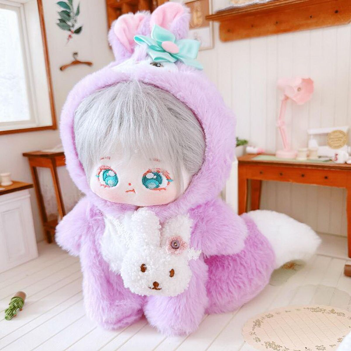 Doll Jumpsuit Playing House 20cm Doll Lovely Outfit Rompers Purple
