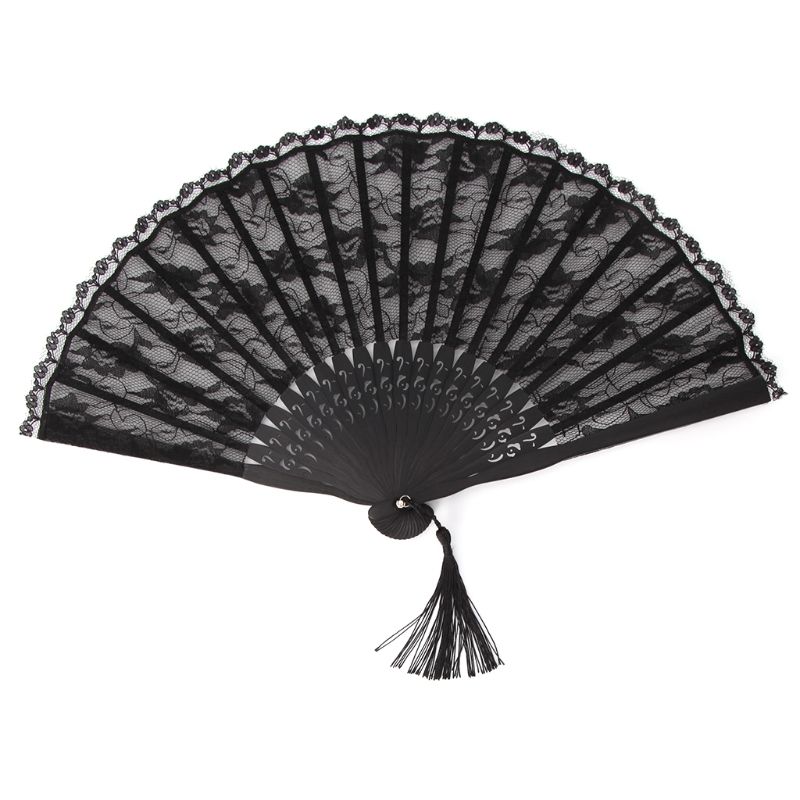 Bamboo Fan Folding Lace Held Decorative Fans Pattern Supplies Hand Hand And Party Women Wedding For Event