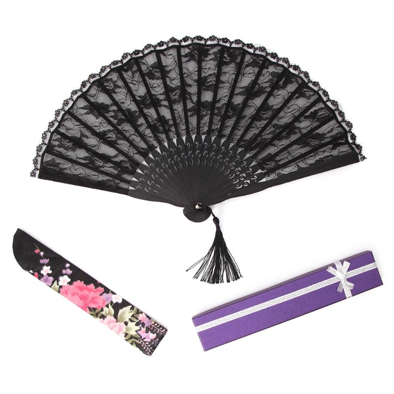 Bamboo Fan Folding Lace Held Decorative Fans Pattern Supplies Hand Hand And Party Women Wedding For Event
