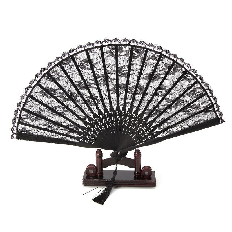 Bamboo Fan Folding Lace Held Decorative Fans Pattern Supplies Hand Hand And Party Women Wedding For Event