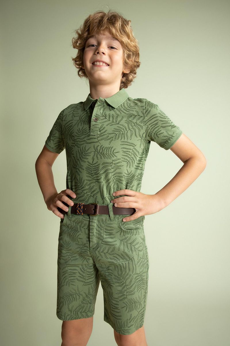 Boy Casual Regular Fit Woven Short - Green