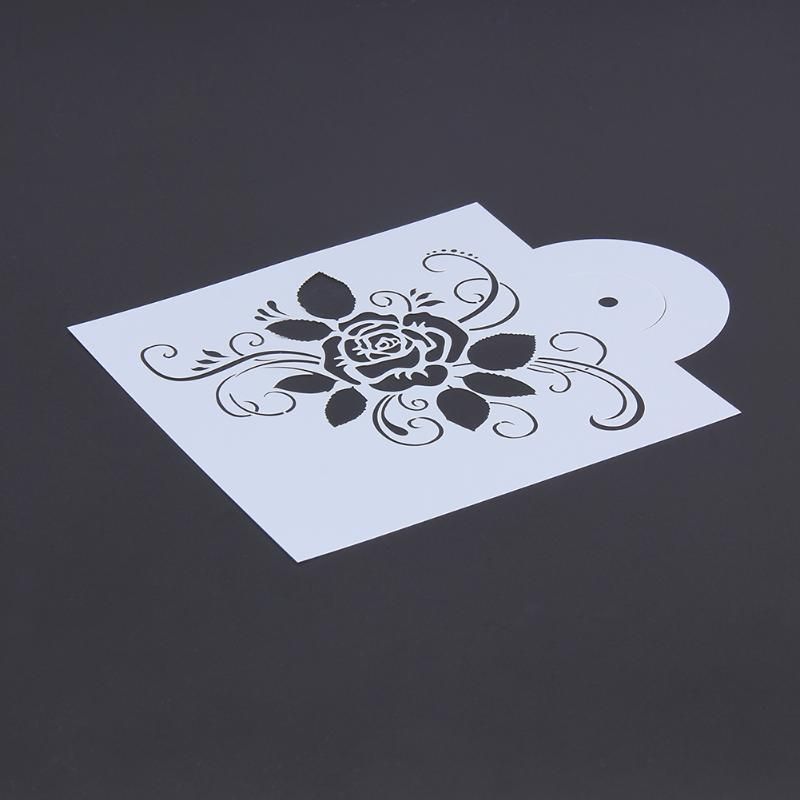 Reusable Rose Flower Stencils Birthday Airbrush Painting Art Coffee Cake Spray Mold DIY Decor Crafts
