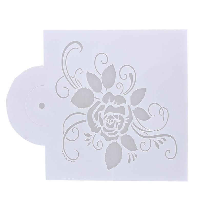 Reusable Rose Flower Stencils Birthday Airbrush Painting Art Coffee Cake Spray Mold DIY Decor Crafts