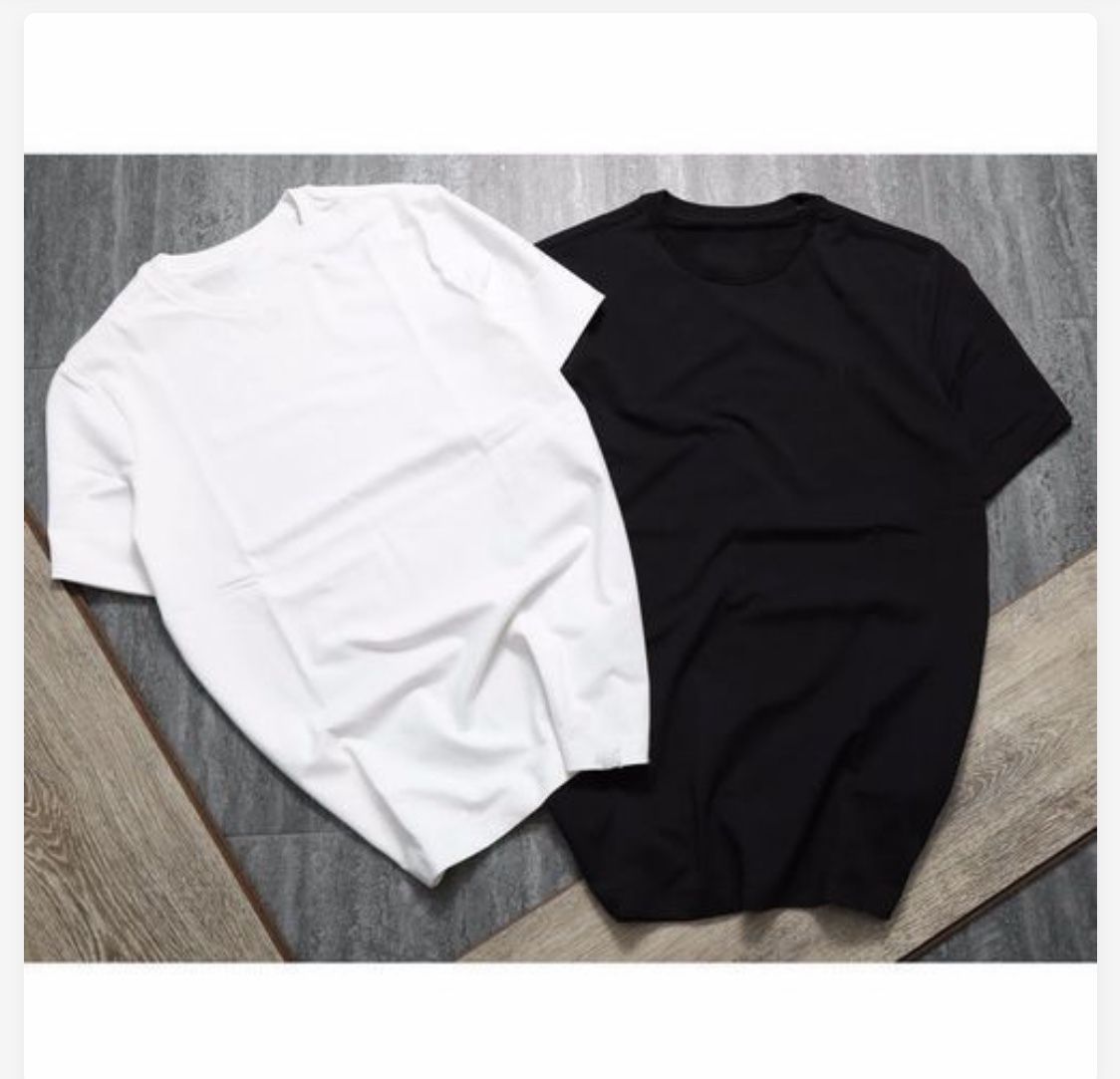 Two Unisex Black And White  Round Neck Polo
