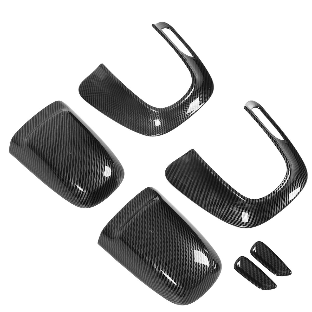 6pcs Seat Headrest Panel Cover Kit Carbon Fiber Style