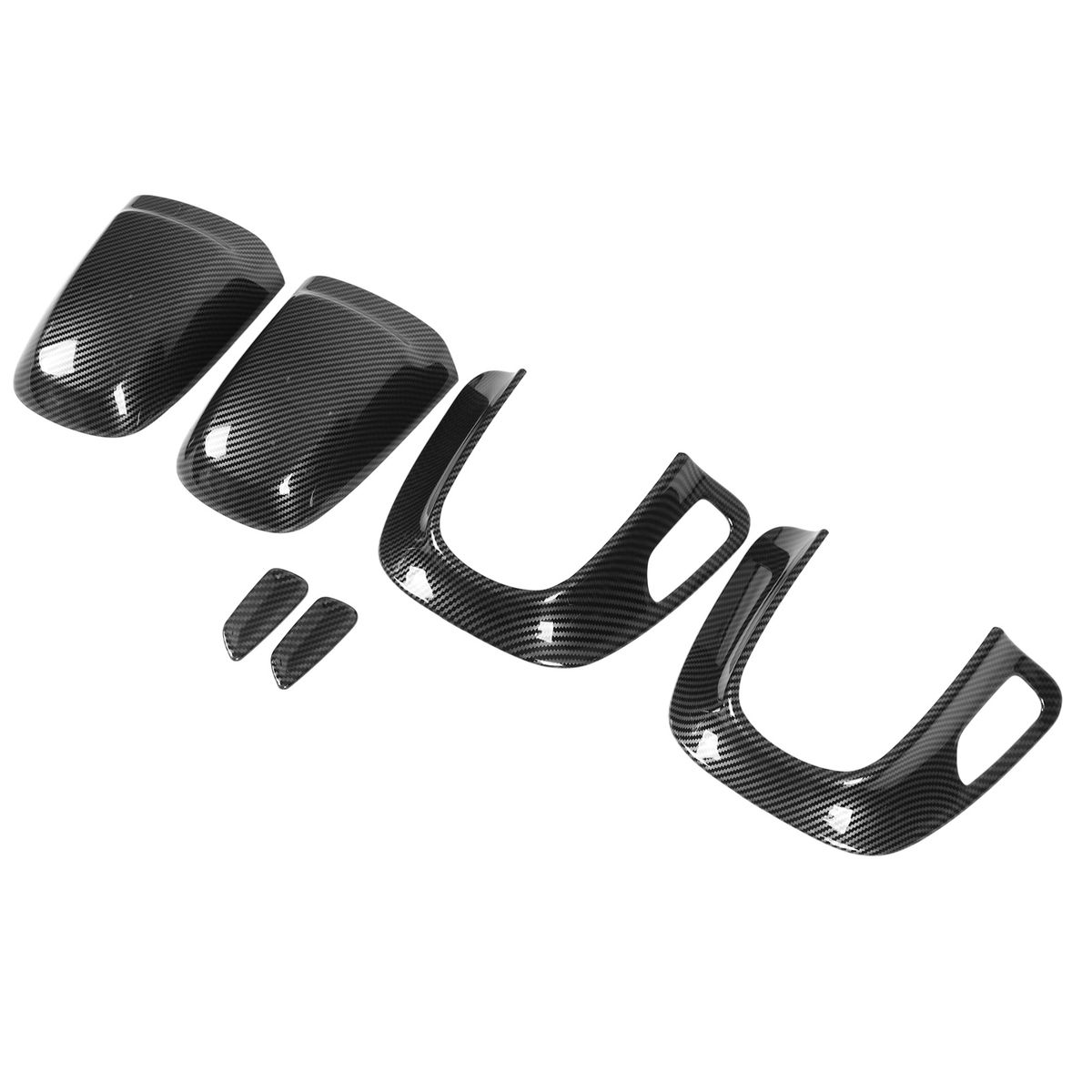 6pcs Seat Headrest Panel Cover Kit Carbon Fiber Style
