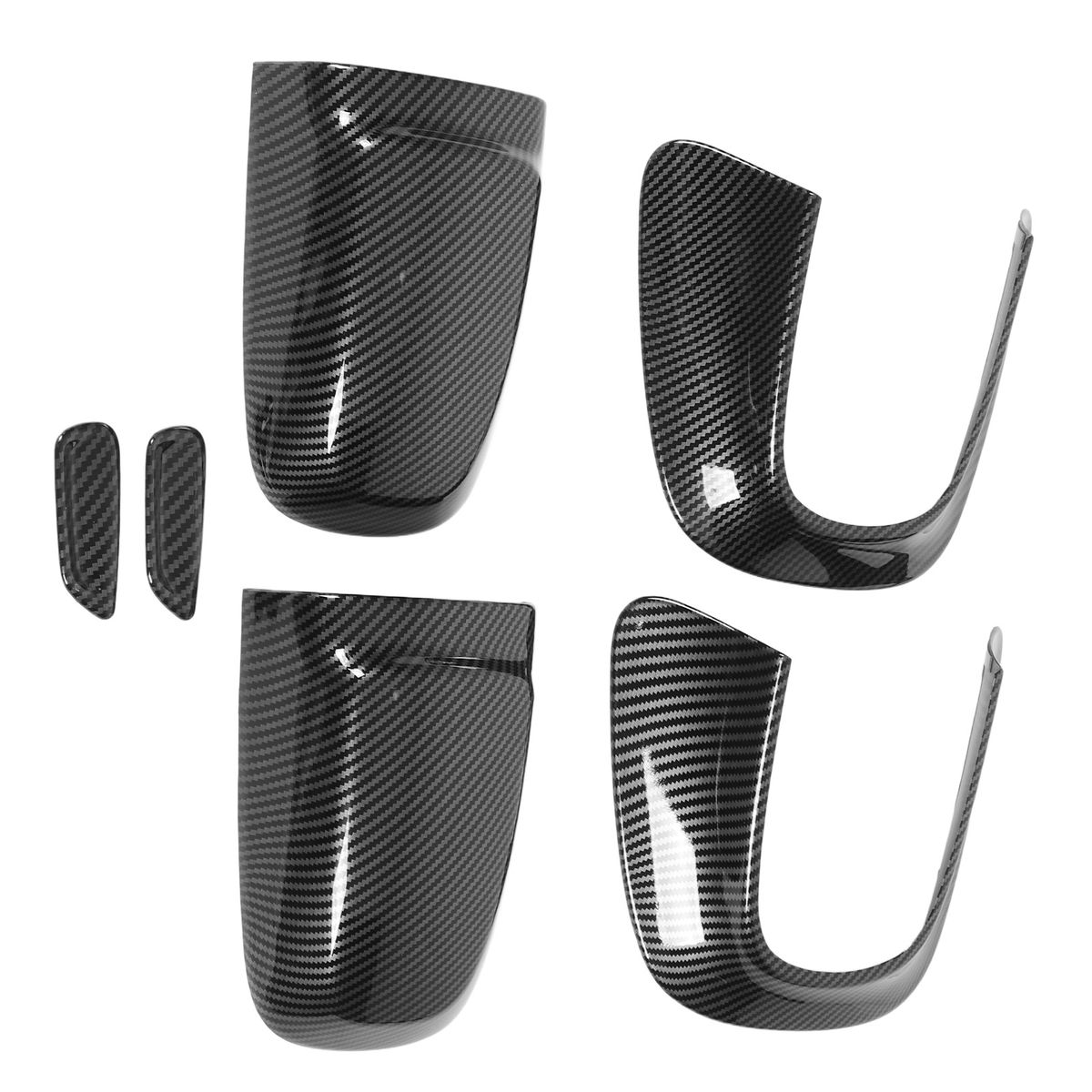 6pcs Seat Headrest Panel Cover Kit Carbon Fiber Style
