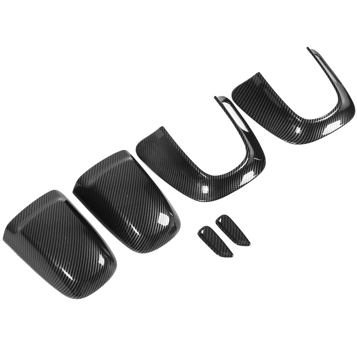 6pcs Seat Headrest Panel Cover Kit Carbon Fiber Style