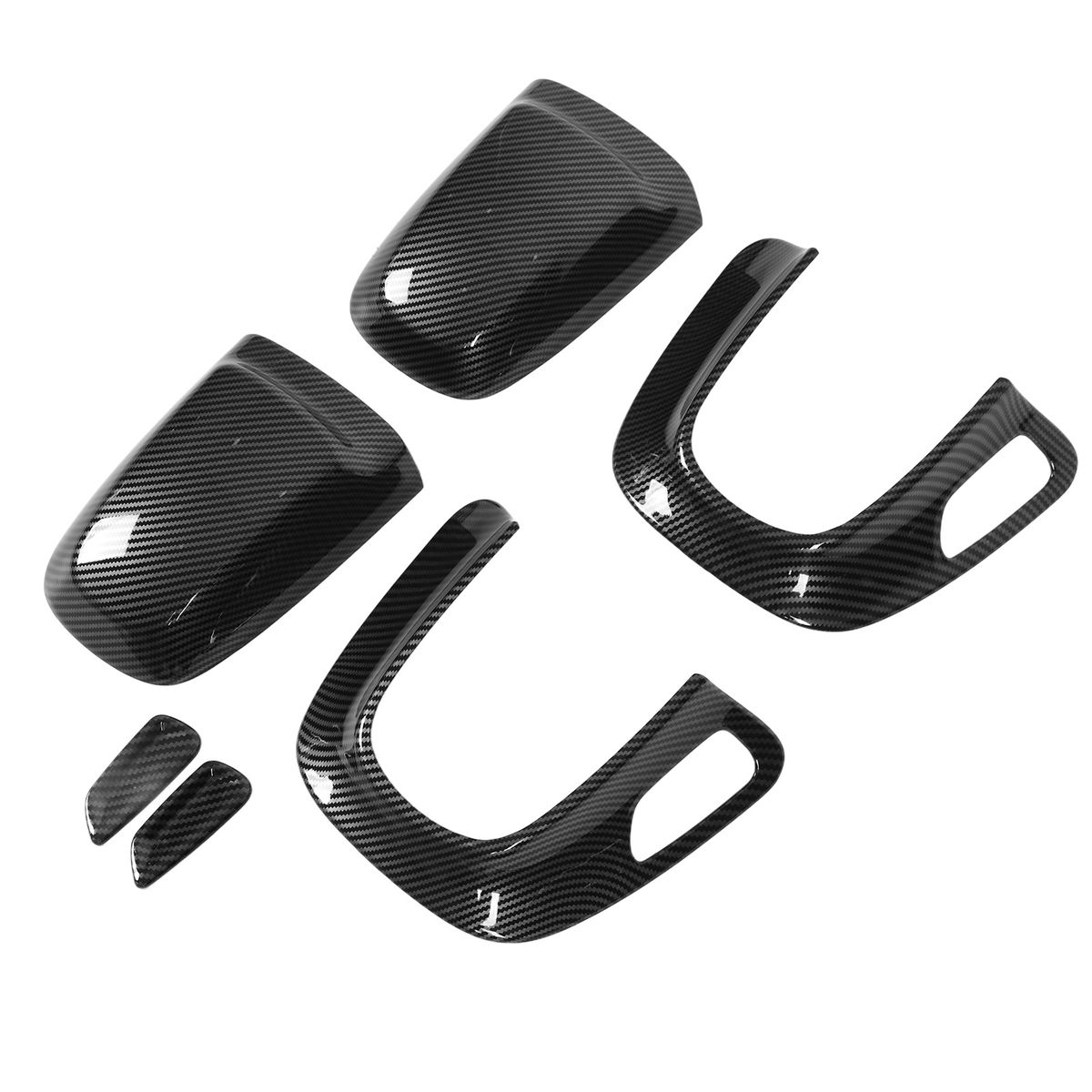6pcs Seat Headrest Panel Cover Kit Carbon Fiber Style