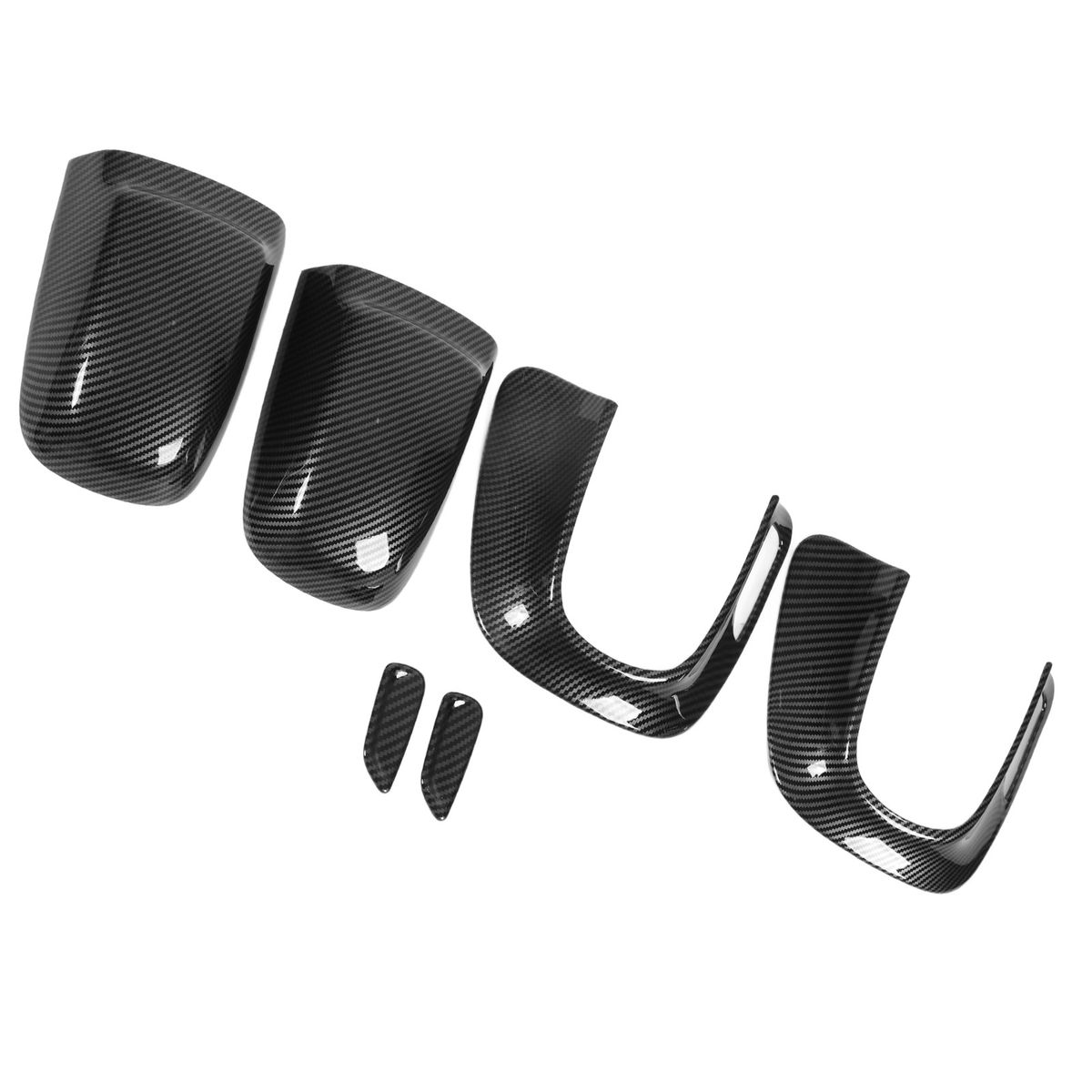 6pcs Seat Headrest Panel Cover Kit Carbon Fiber Style