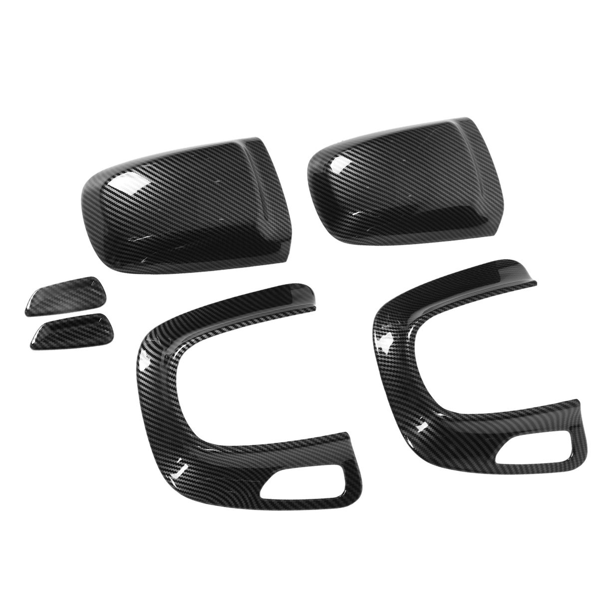6pcs Seat Headrest Panel Cover Kit Carbon Fiber Style