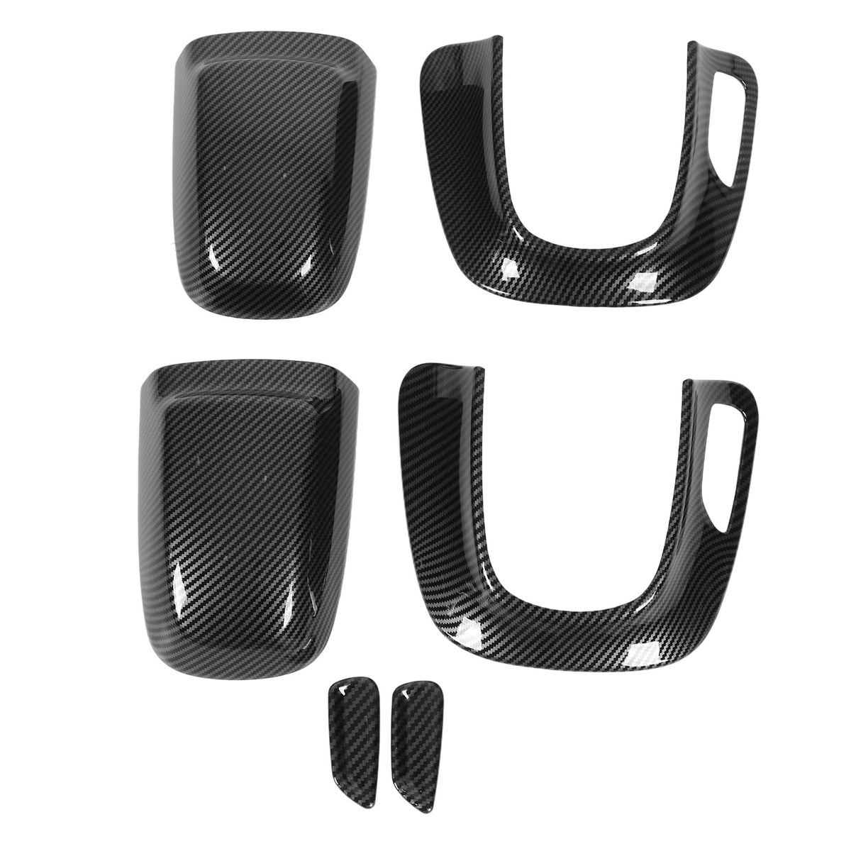6pcs Seat Headrest Panel Cover Kit Carbon Fiber Style