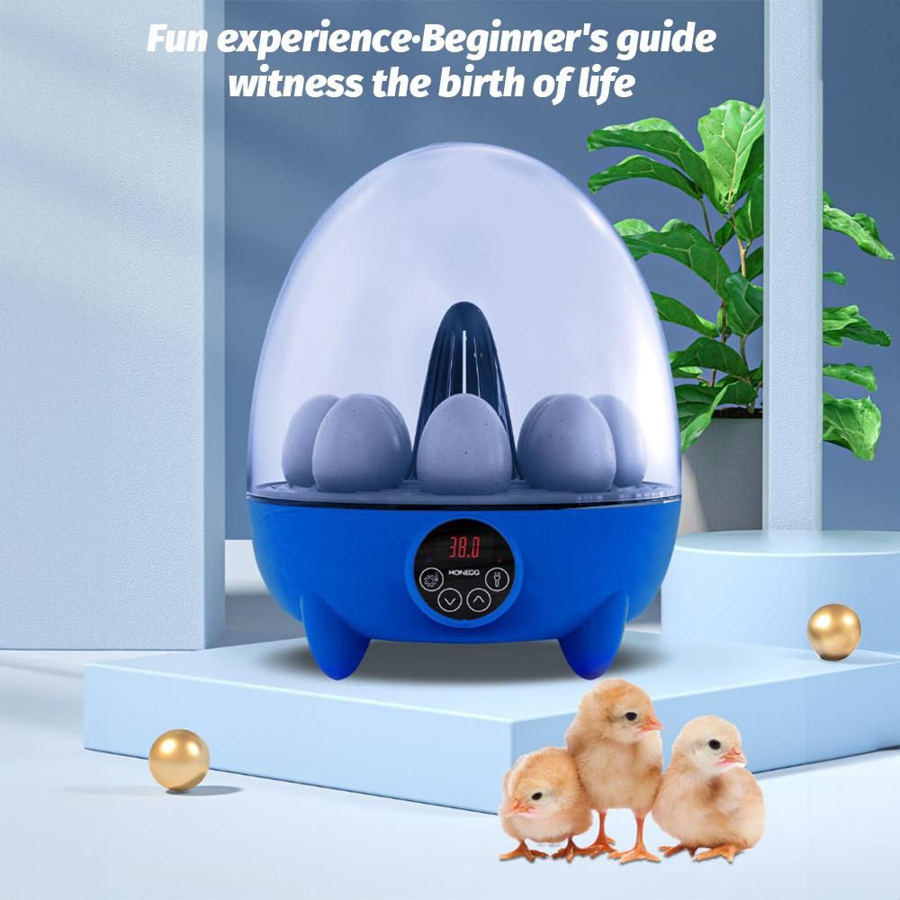 Incubators for Hatching Eggs 8 Egg Incubator with LED Light Temperature Control 360 Degree View Chicken Egg Incubators for Duck Goose Quail Bird for School/Home/Farm/Kids