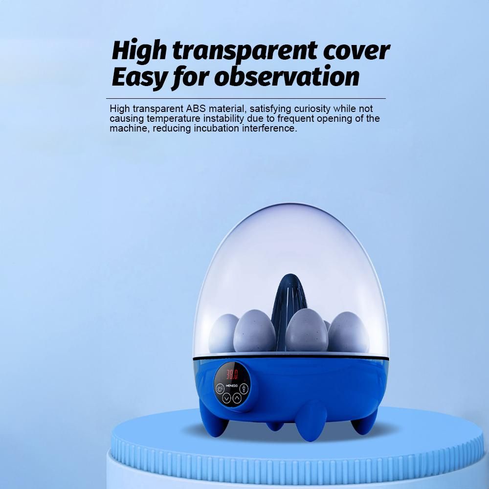 Incubators for Hatching Eggs 8 Egg Incubator with LED Light Temperature Control 360 Degree View Chicken Egg Incubators for Duck Goose Quail Bird for School/Home/Farm/Kids