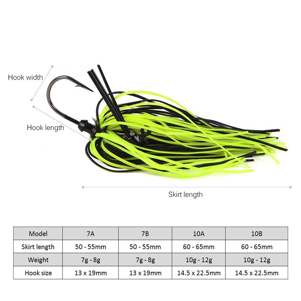 7g / 10g Fishing Buzz Bait Spinnerbait Lure Buzzbaits with Jig Head Hook Mixed Color