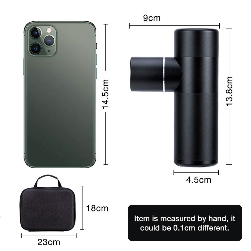 Muscle Massage Mini Gun Pocket Massager  Electric Trainer Therapy Body Recovery Theragun Relaxation Pain Relief-Black