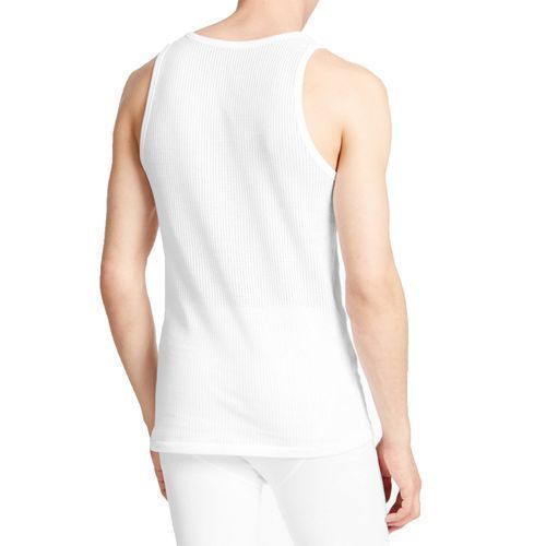 Pure White Cotton Singlet Vests M&S - White