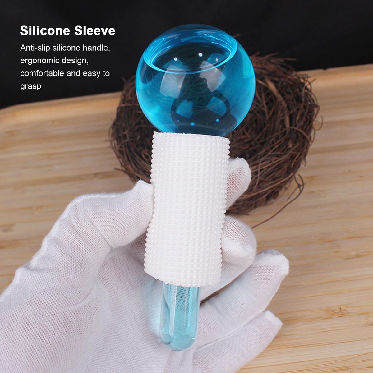 2PCS Ice Roller Globes Facial Roller Cold Skin Massagers Crystal Glass Ball for Redness Soothing Face Wrinkle Remover Beauty Care Tool