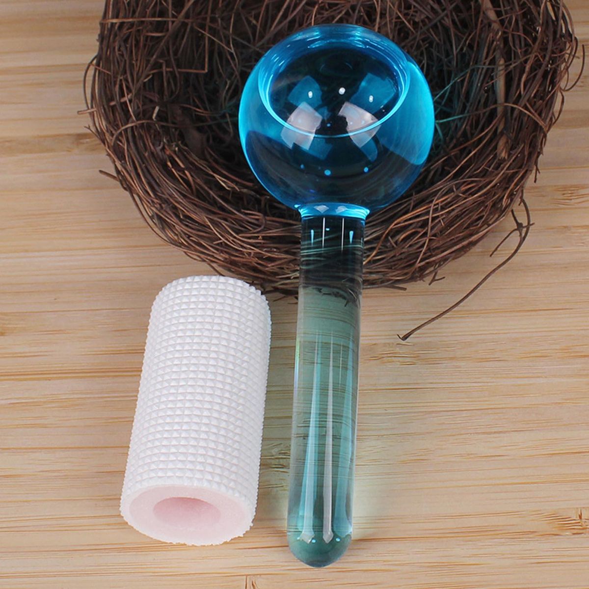 2PCS Ice Roller Globes Facial Roller Cold Skin Massagers Crystal Glass Ball for Redness Soothing Face Wrinkle Remover Beauty Care Tool