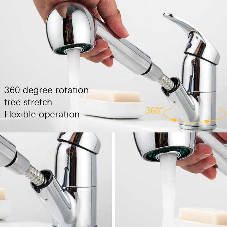 Pull-out Kitchen Faucet , Specification: Copper Chrome