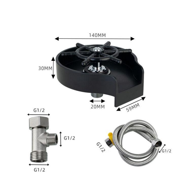 Spray Flusher Black+Soft Hose+G1/2 Three-way