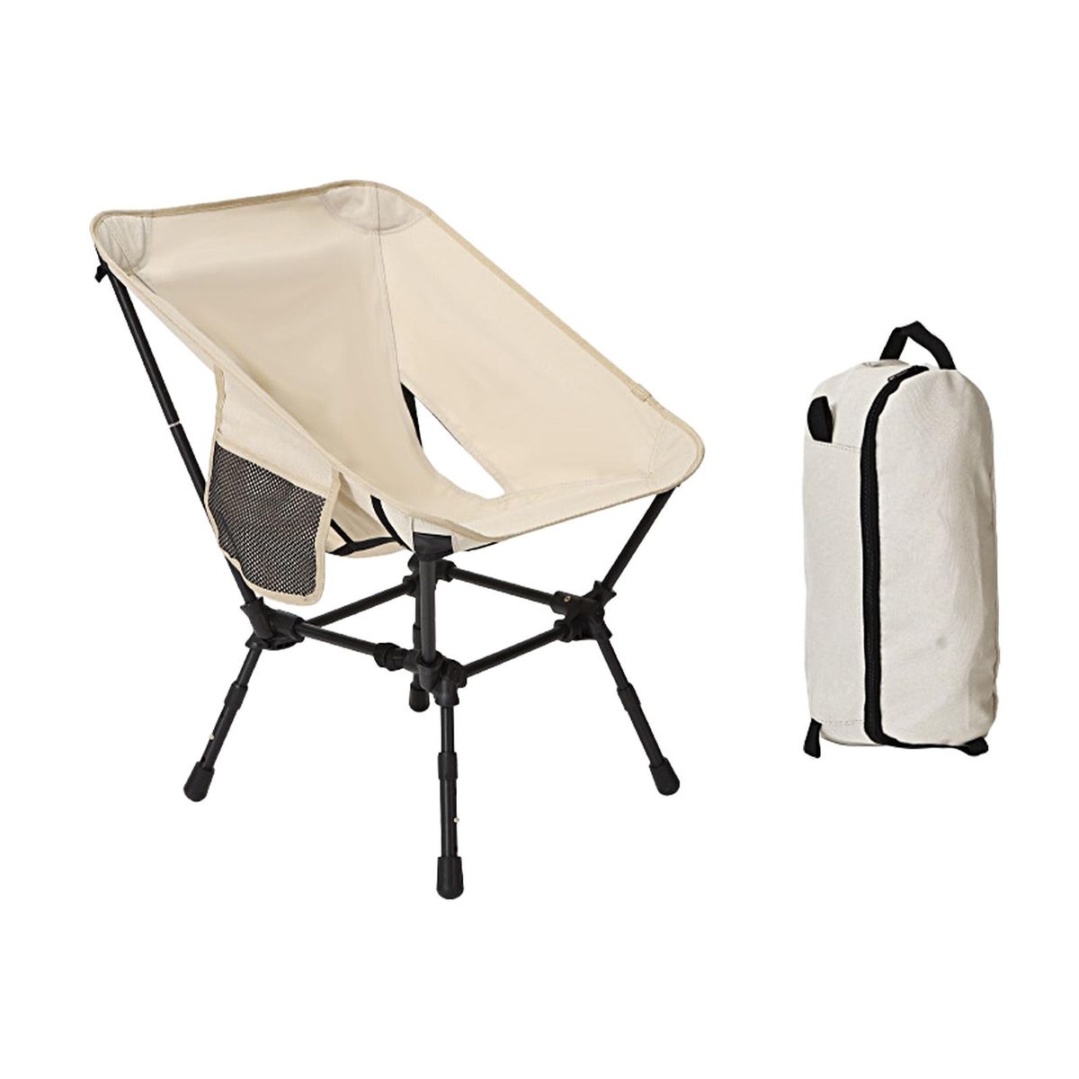 Camping Chair Outdoor Fishing Moon Chair Beige