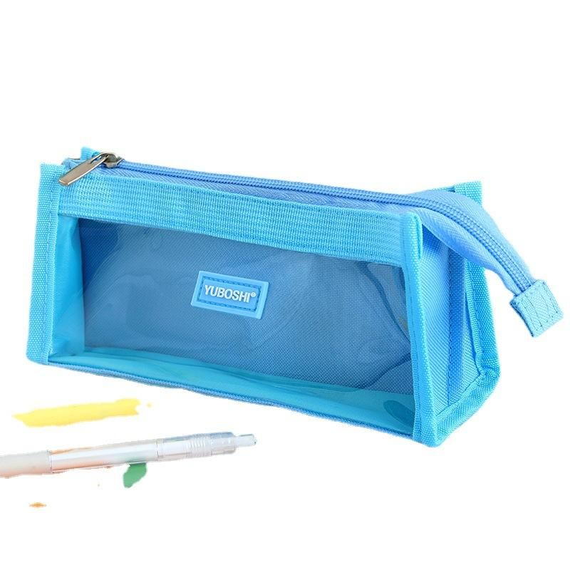 Transparent PVC Pen Bag Only for Student Exams Buggy Bag Stationery Case Zipper Multi-Layer Multifunctional Stationery