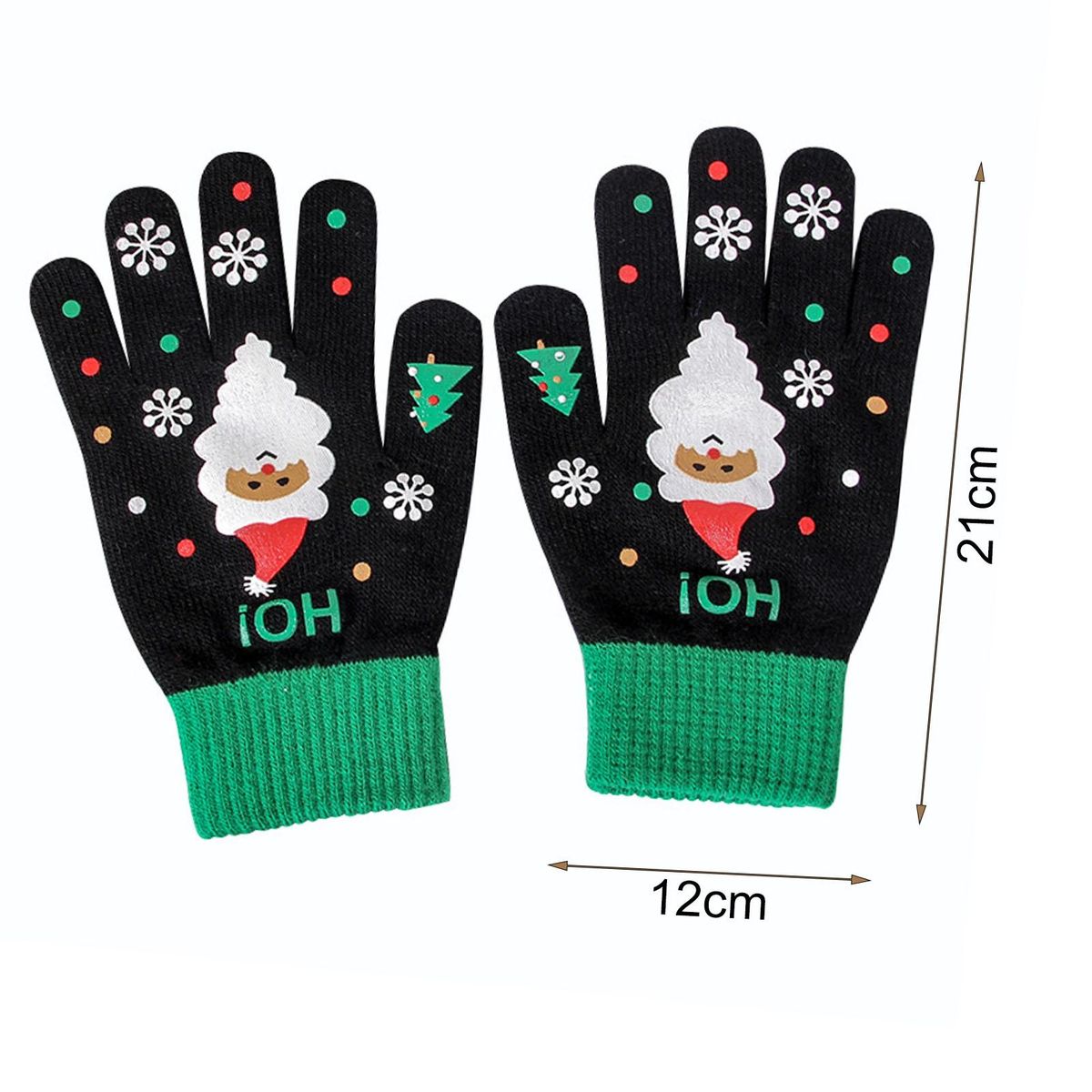 1 Pair Christmas Anti-pilling Stretchy Winter Black