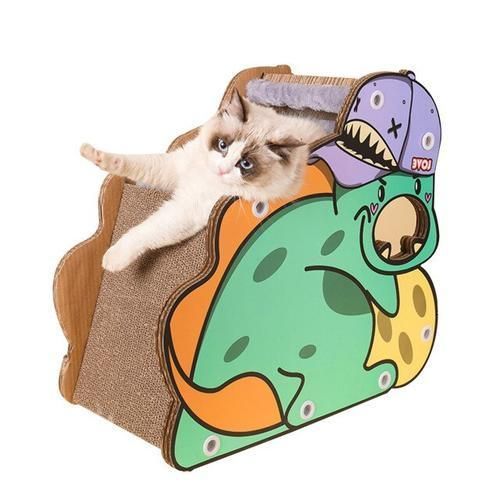 Cat Toy Pet Cat Scratching Board Cat House Cute Dinosaur Shape Cat House Cat Scratcher Durable And Scratch Resistant Pet Cat Toy
